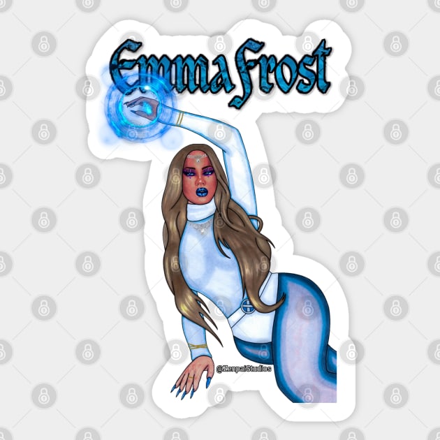 Emma Frost Sticker by Zenpaistudios